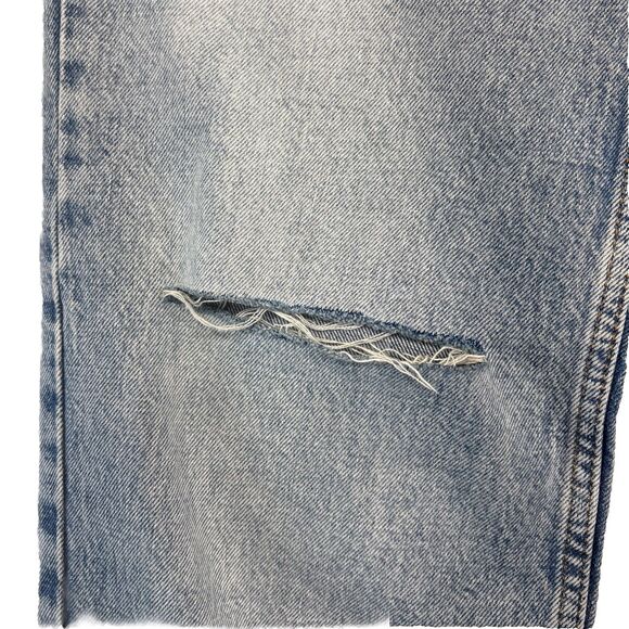 Zara Women's Z1975 Slim Flare Mid  Rise Split Hem Ripped Jeans Sz 4 New retro - Picture 6 of 14